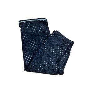 Elegant Black Polka Dot Capris with Ruffle Hem